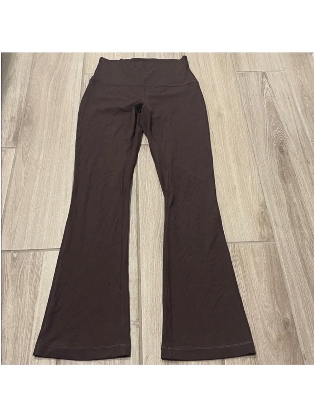 Lululemon Align High Rise Ribbed Mini Flared Pants Espresso Brown Sz 4